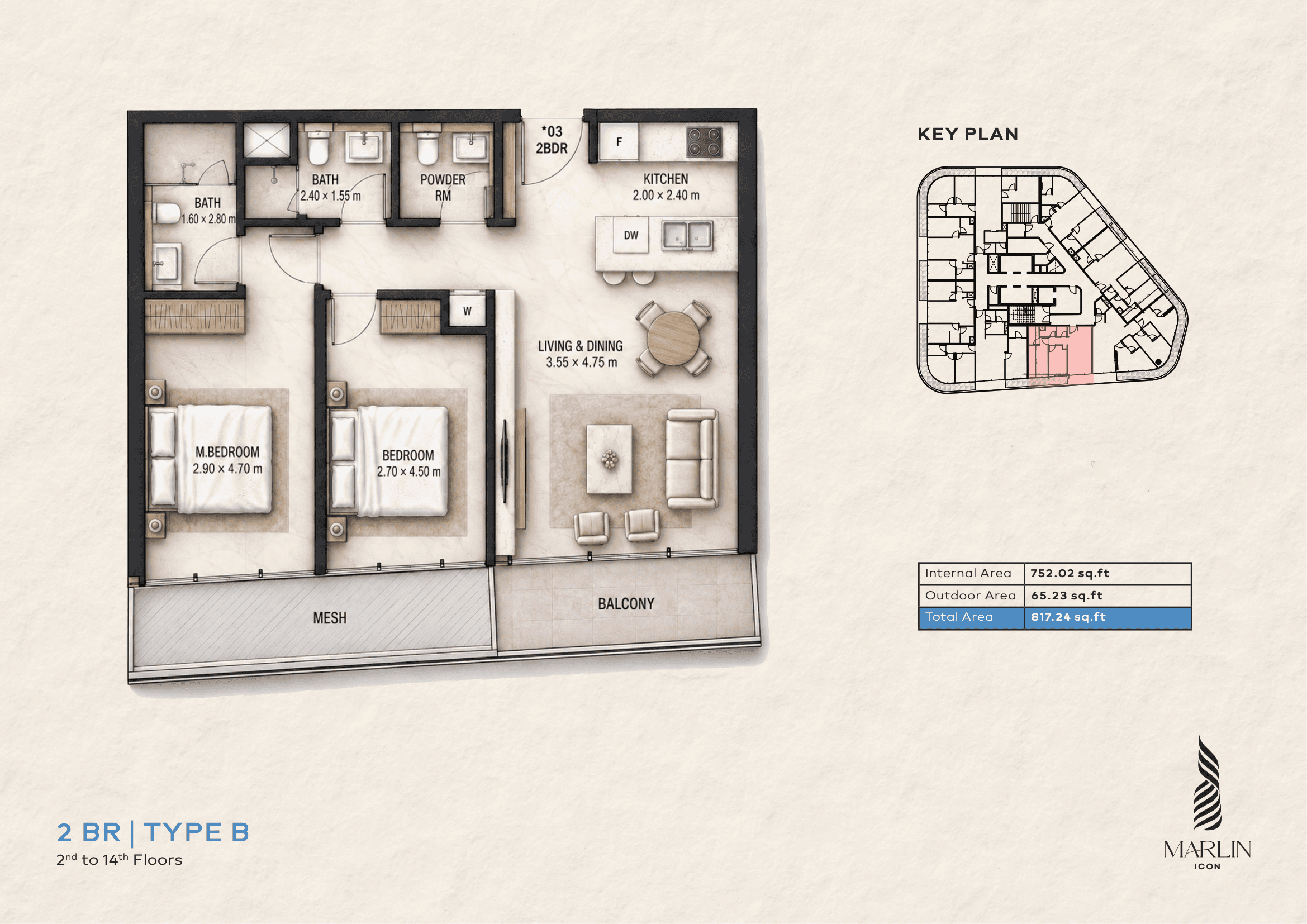 2-Bedroom Residence — Type B