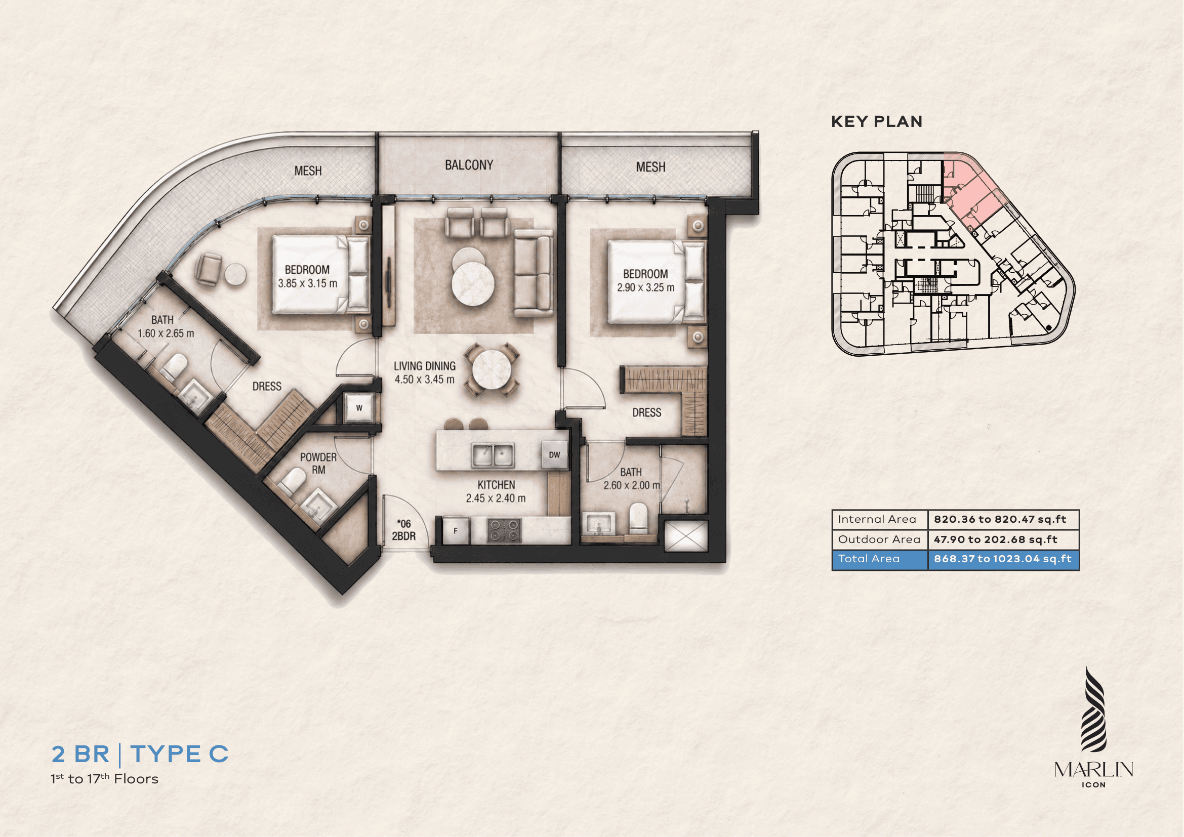 2-Bedroom Residence — Type C
