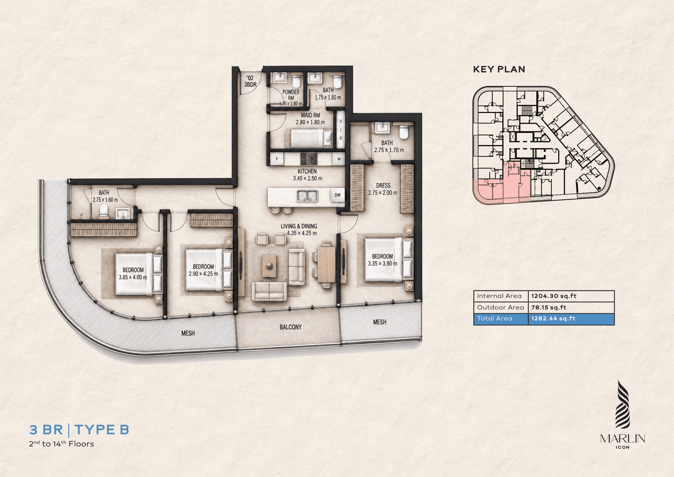 3-Bedroom Residence — Type B
