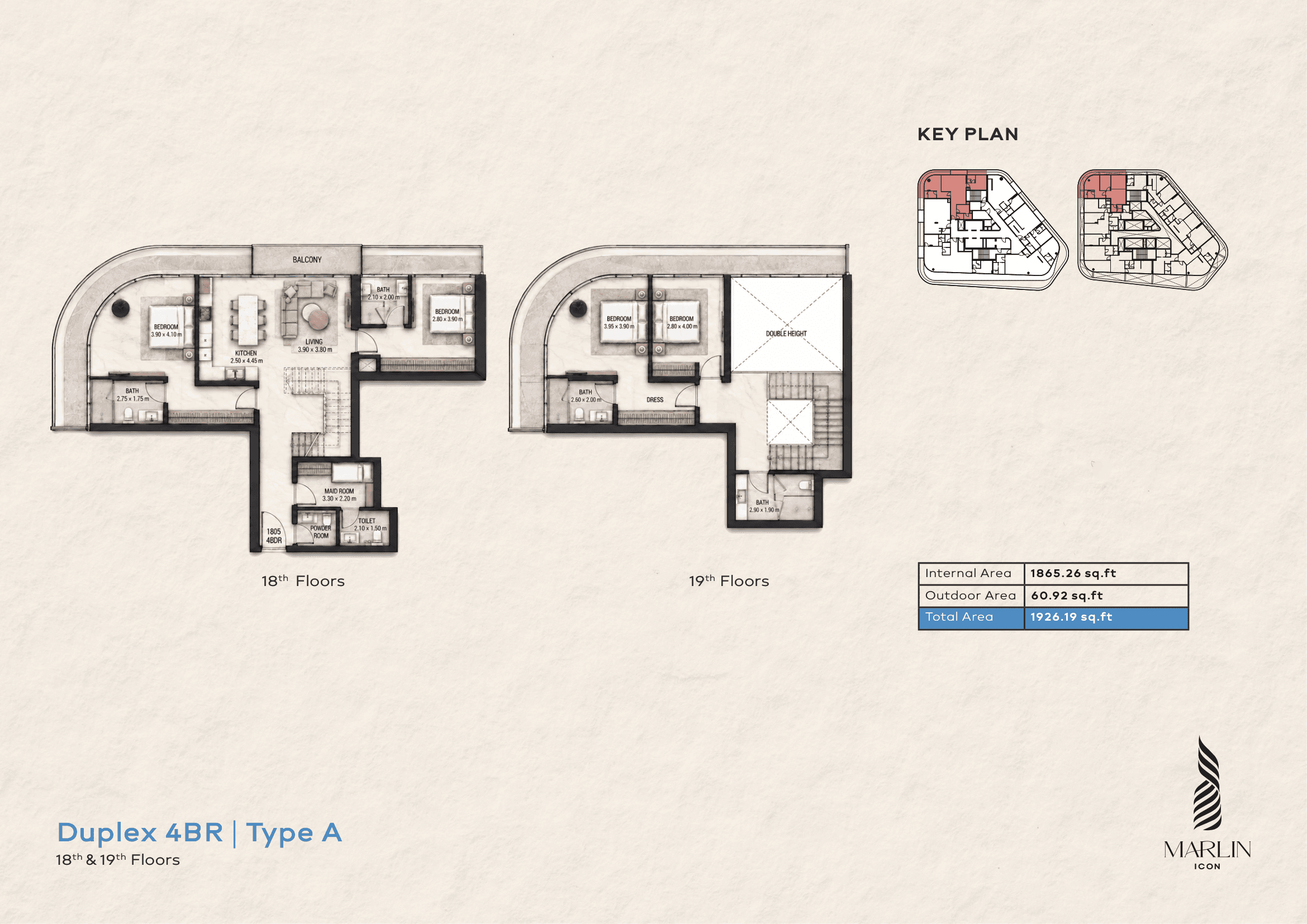 4-Bedroom Duplex Sky Residence Layout