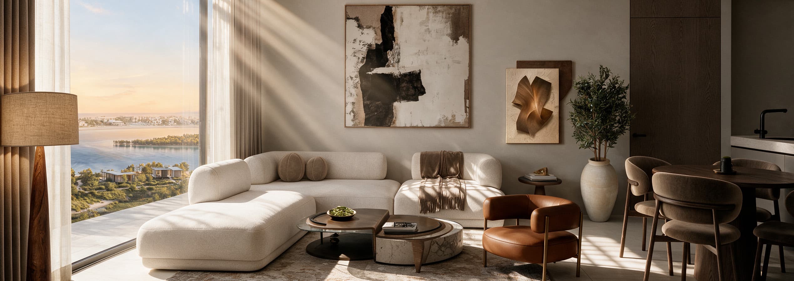 Double-Height Duplex Living Room