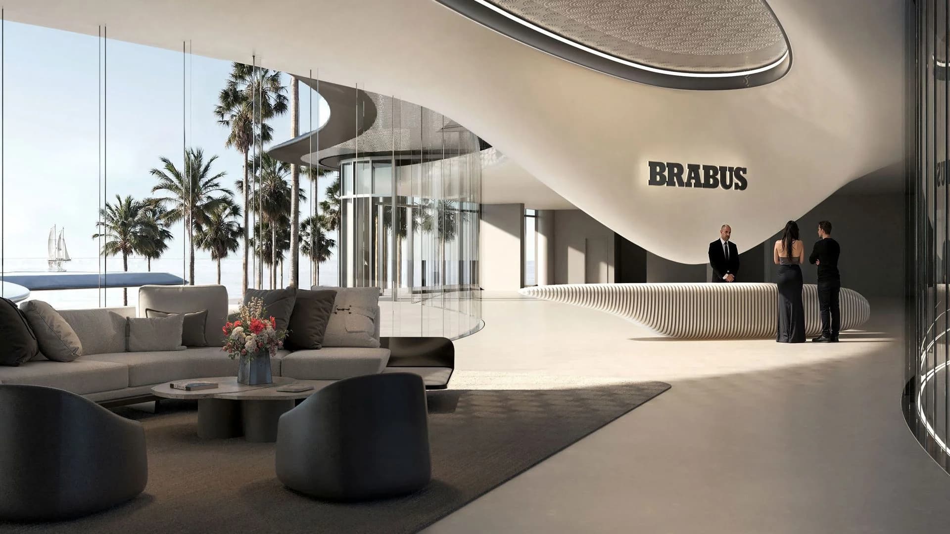 Triple-Height Residential Grand Lobby